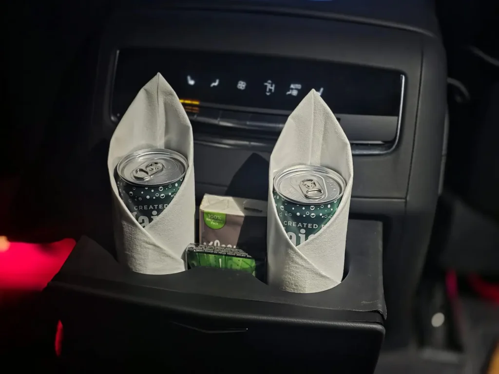Cadillac Escalade refreshments - MZ RIDE luxury car service on Long Island and NYC